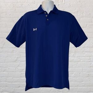 Under Armour Blue Golf Polo Shirt Men’s Performance Stretch Short Sleeve
